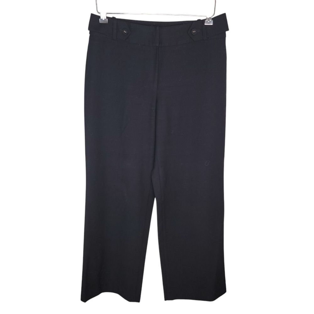 Talbots Black Wide Leg Wool Blend Dress Pants Slacks Size 6